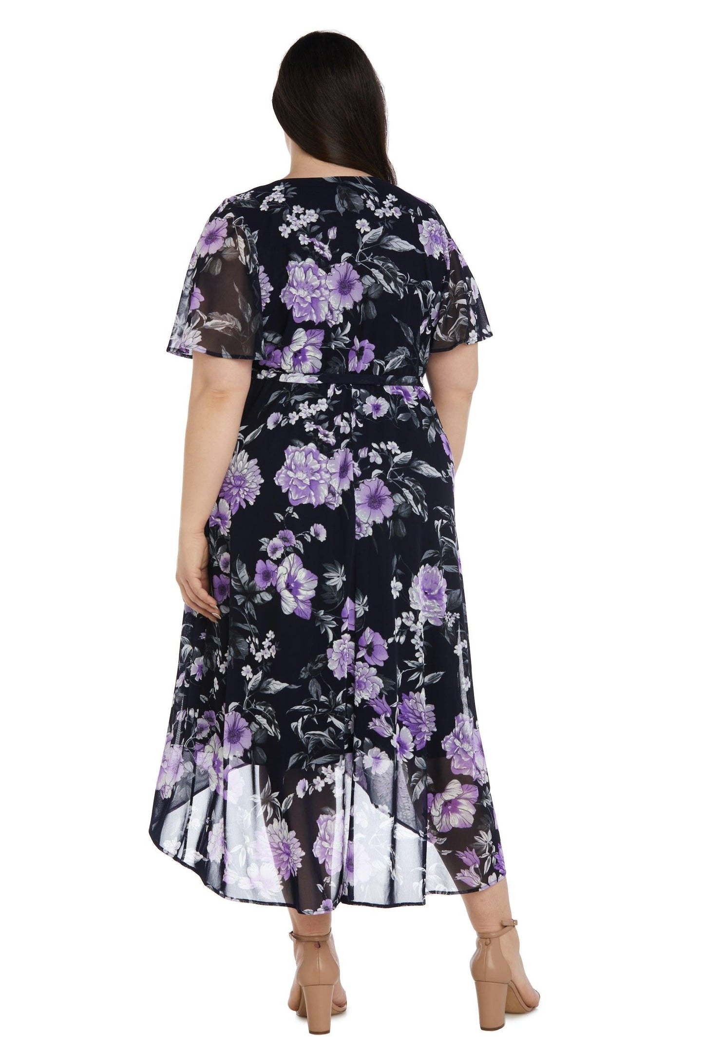 R&M Richards High Low Plus Size Print Dress 9420W - The Dress Outlet