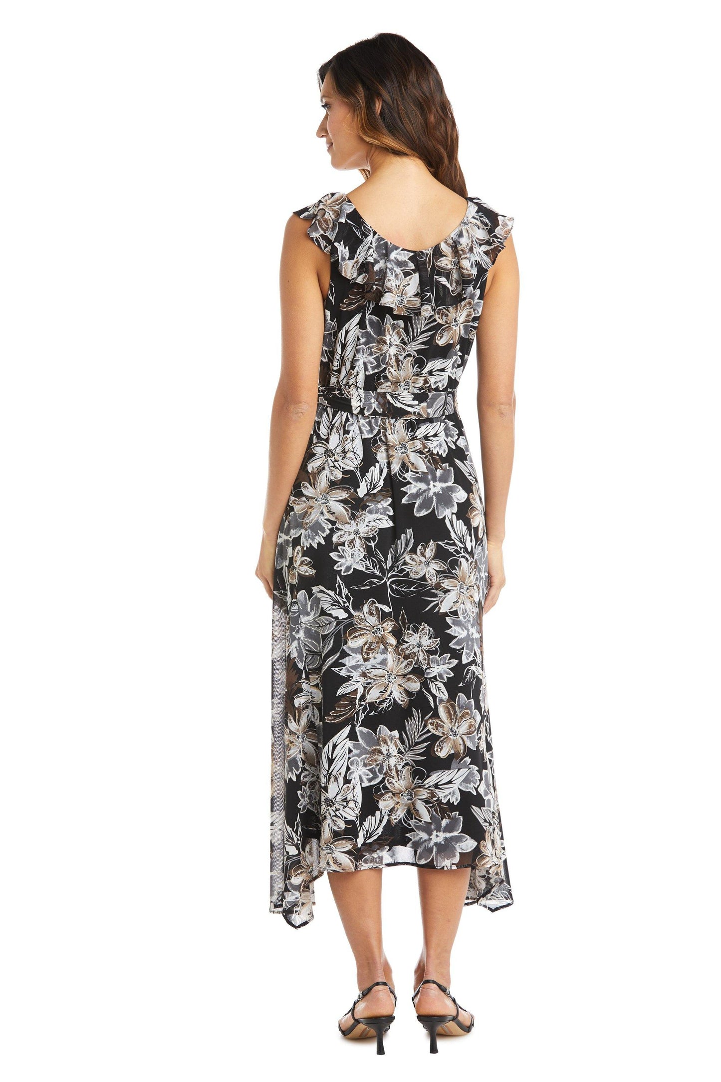 R&M Richards High Low Ruffle Petite Dress Sale - The Dress Outlet