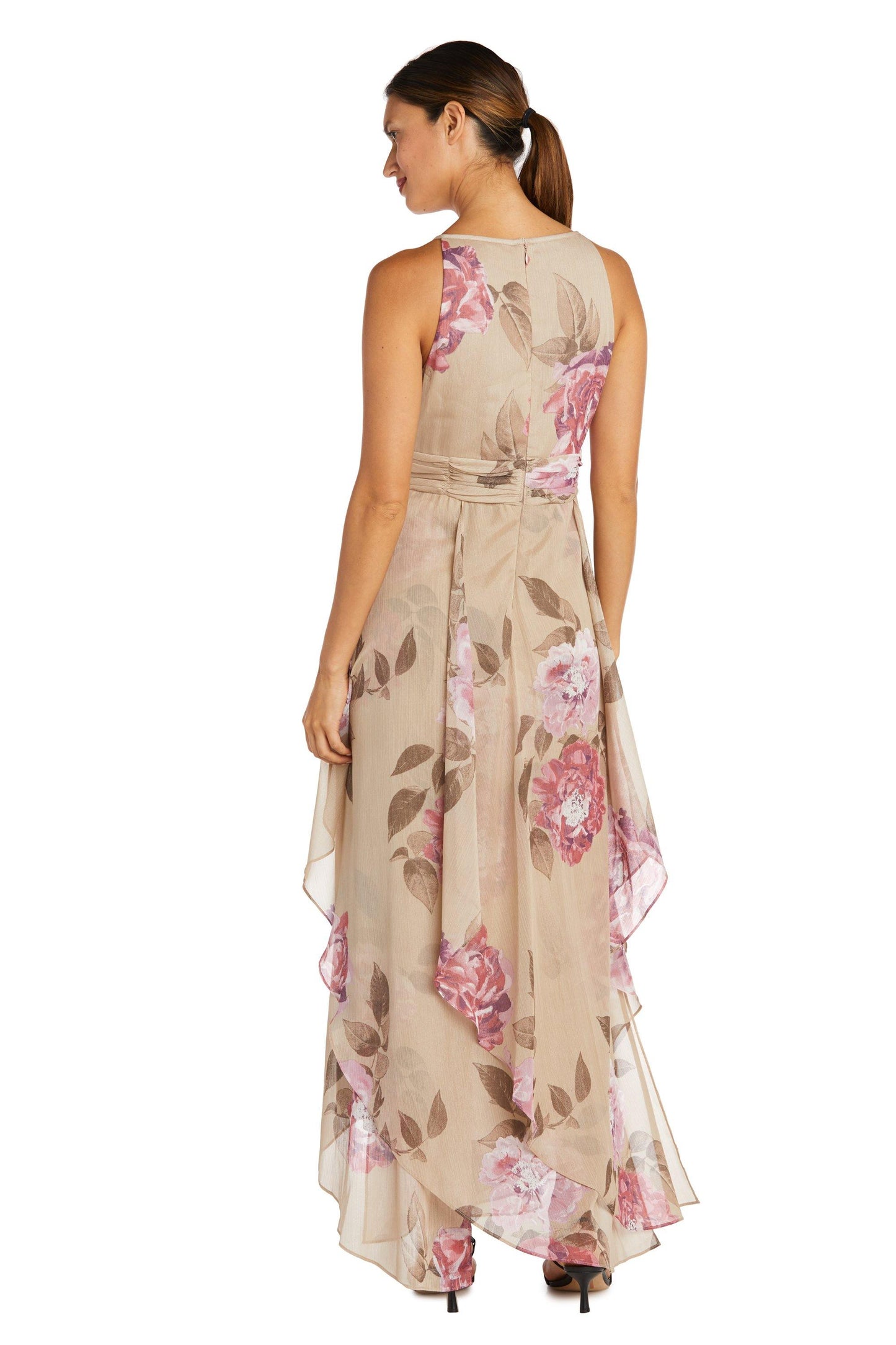 R&M Richards Long Floral Print Dress 7908 - The Dress Outlet