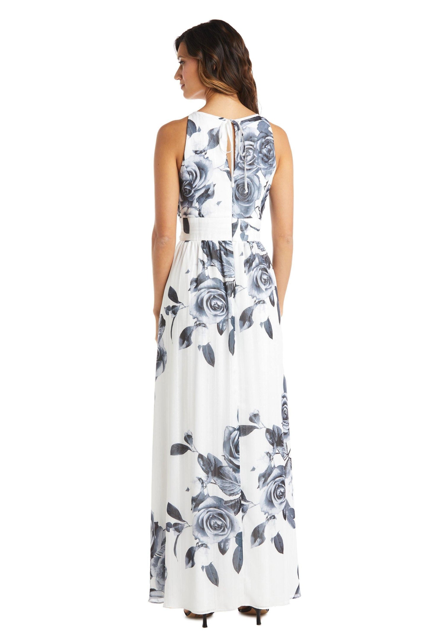 R&M Richards Long Formal Chiffon Print Dress Sale 7045 - The Dress Outlet