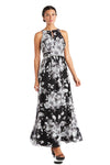 R&M Richards Long Formal Halter Chiffon Dress 7035 - The Dress Outlet