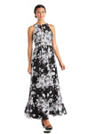 R&M Richards Long Formal Halter Chiffon Dress 7035 - The Dress Outlet