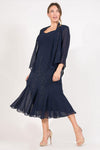 R&M Richards Long Formal Jacket Dress Navy