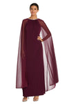 R&M Richards Long Formal Petite Cape Dress 2662P - The Dress Outlet