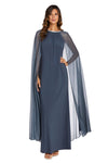 R&M Richards Long Formal Petite Cape Dress 2662P - The Dress Outlet