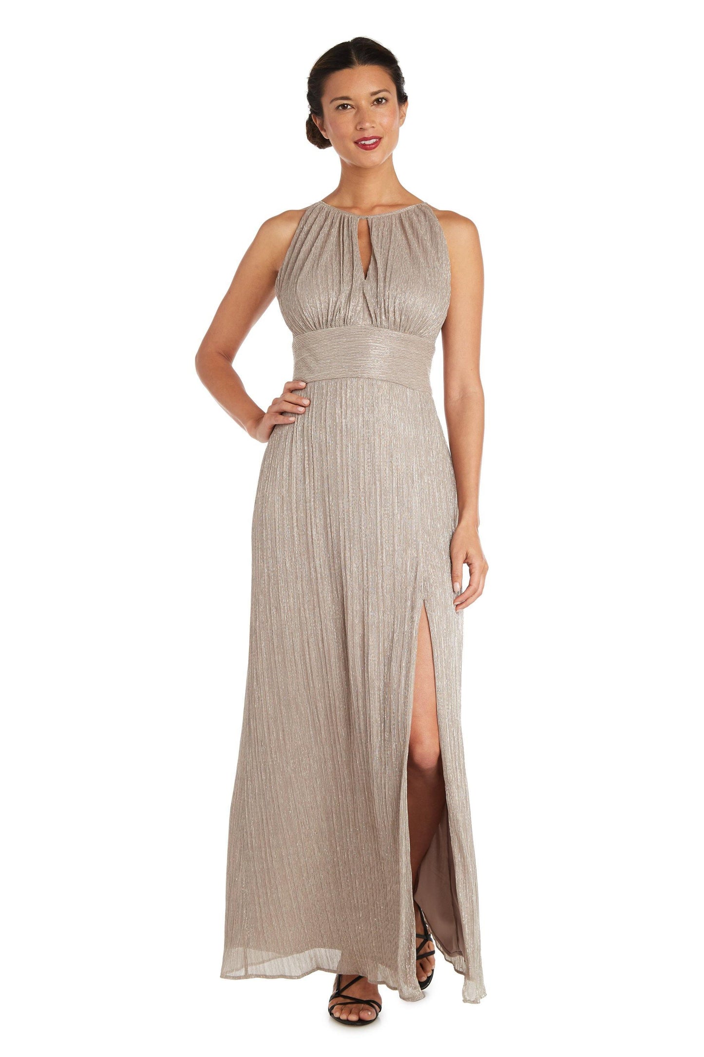 R&M Richards Long Formal Petite Metallic Gown 9283P Sale - The Dress Outlet