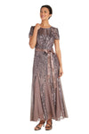 Mother of the Bride Dresses Long Formal Petite Sequins Dress Mocha