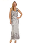 R&M Richards Long Formal Petite Sequins Dress 3895P - The Dress Outlet