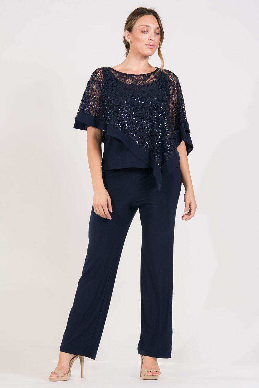 Navy R&M Richards 8998 Long Formal Poncho Pant Suit for $35.99 – The ...