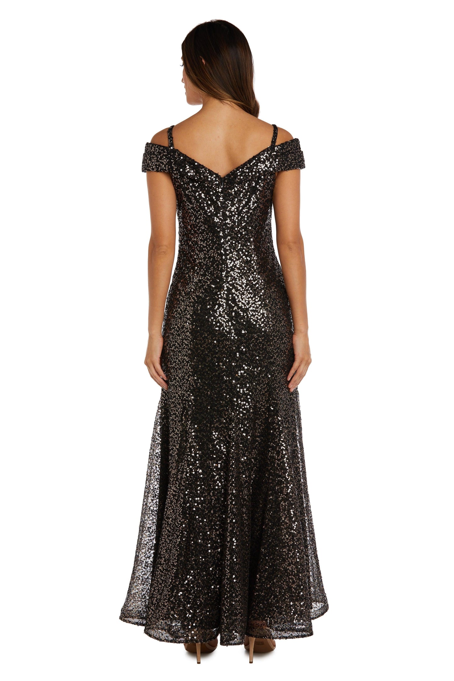 R&M Richards Long Off Shoulder Formal Dress 2776 - The Dress Outlet