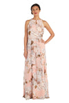 R&M Richards Long Petite Floral Print Dress 7089P - The Dress Outlet