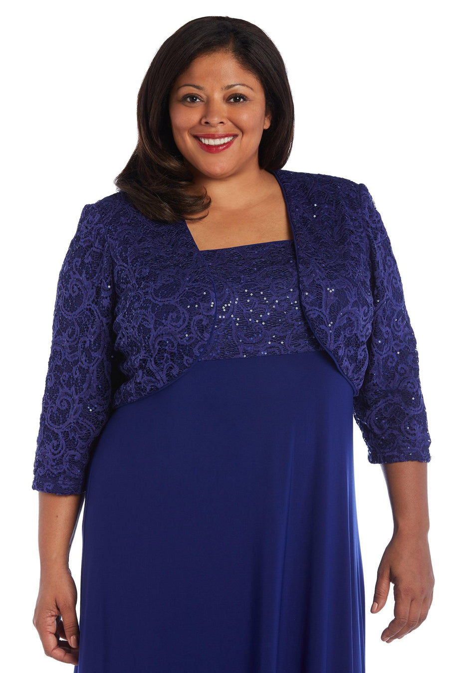 R&M Richards Long Plus Size Formal Dress 3606W - The Dress Outlet