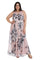 R&M Richards Long Plus Size Halter Print Gown 7045W - The Dress Outlet