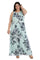 R&M Richards Long Plus Size Halter Print Gown 7045W - The Dress Outlet