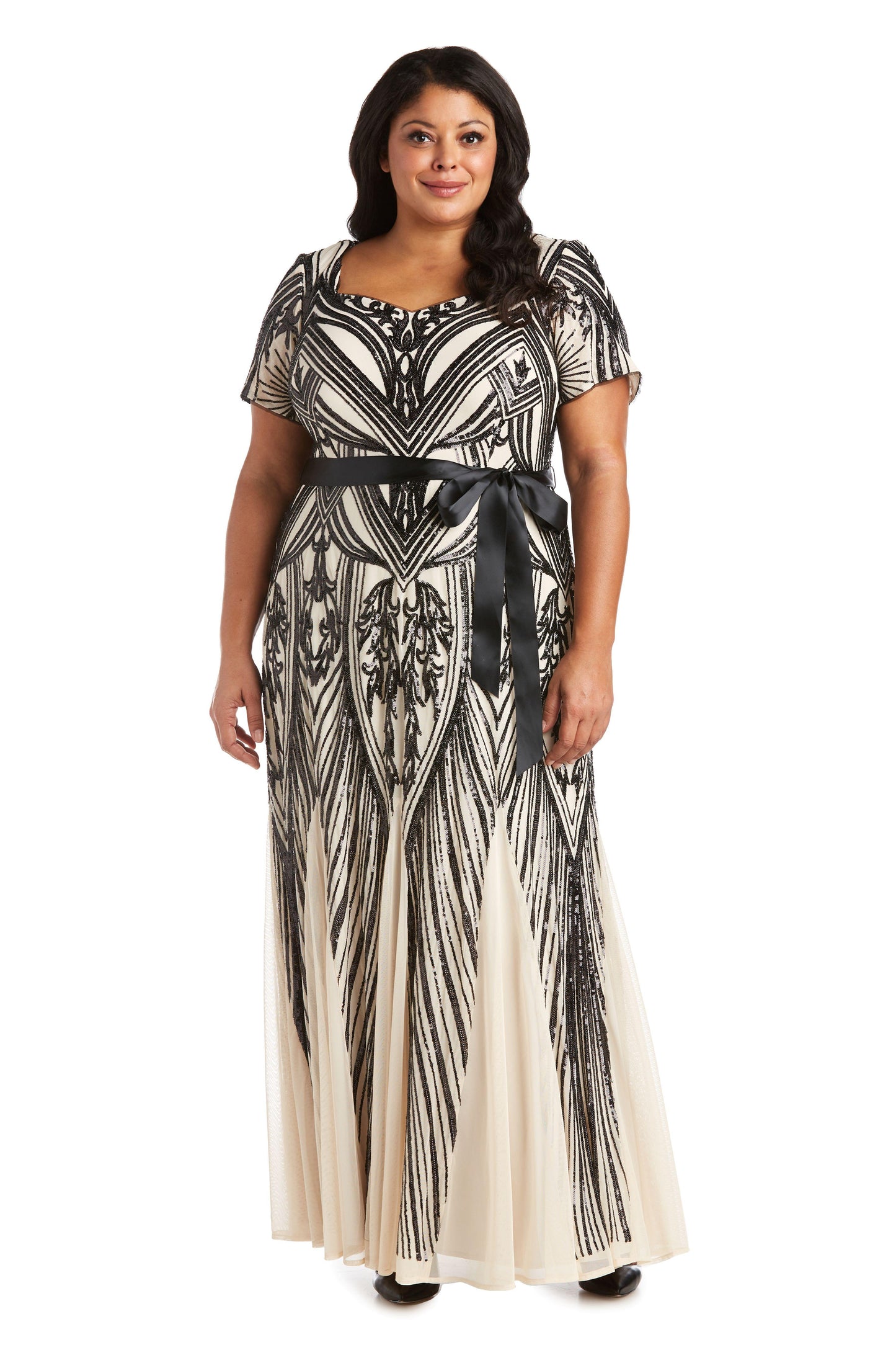 Mother of the Bride Dresses Long Plus Size Sequins Dress Champagne/Black