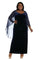 R&M Richards Long Plus Size Velvet Cape Dress 2668W - The Dress Outlet