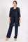 Pant Suit Metallic Lace Petite Pant Suit Navy