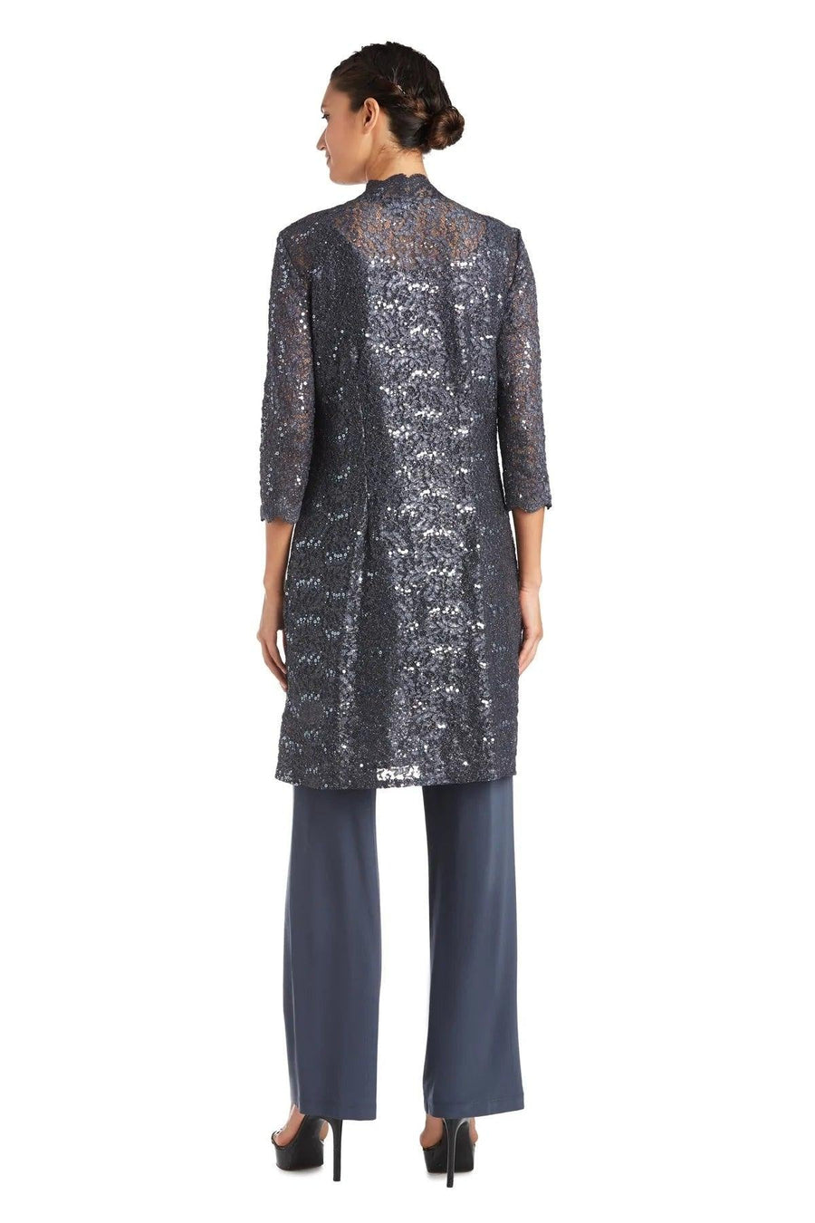 Pant Suit Metallic Lace Petite Pant Suit Coal