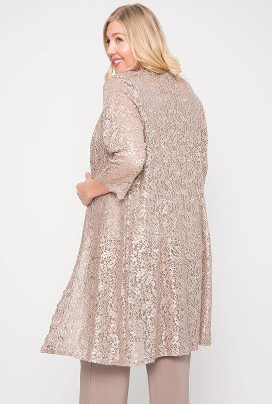 Pant Suit Metallic Lace Petite Pant Suit Champagne