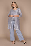 R&M Richards Mother of the Bride Pant Suit Made in USA Silver