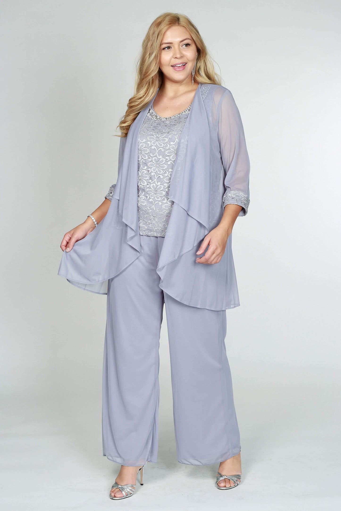 R&M Richards Petite Lace Pant Suit Made in USA 5008P - The Dress Outlet