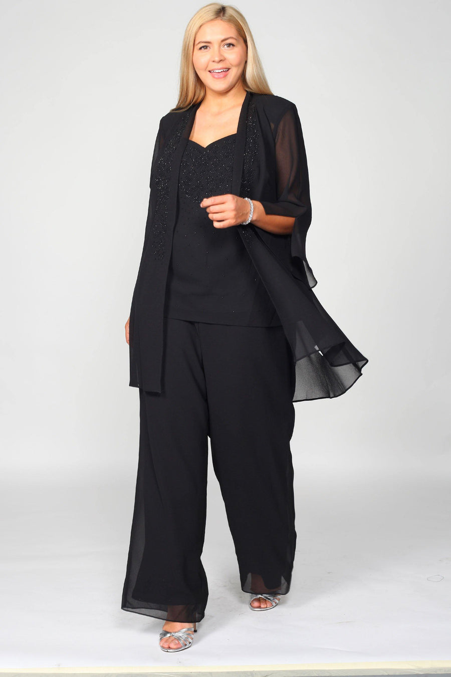 R&M Richards Petite 3/4 Sleeve Pant Suit 7216P - The Dress Outlet