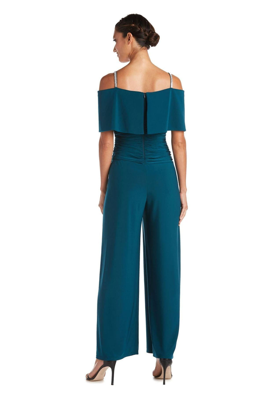 R&M Richards Petite Off Shoulder Jumpsuit 5982P - The Dress Outlet