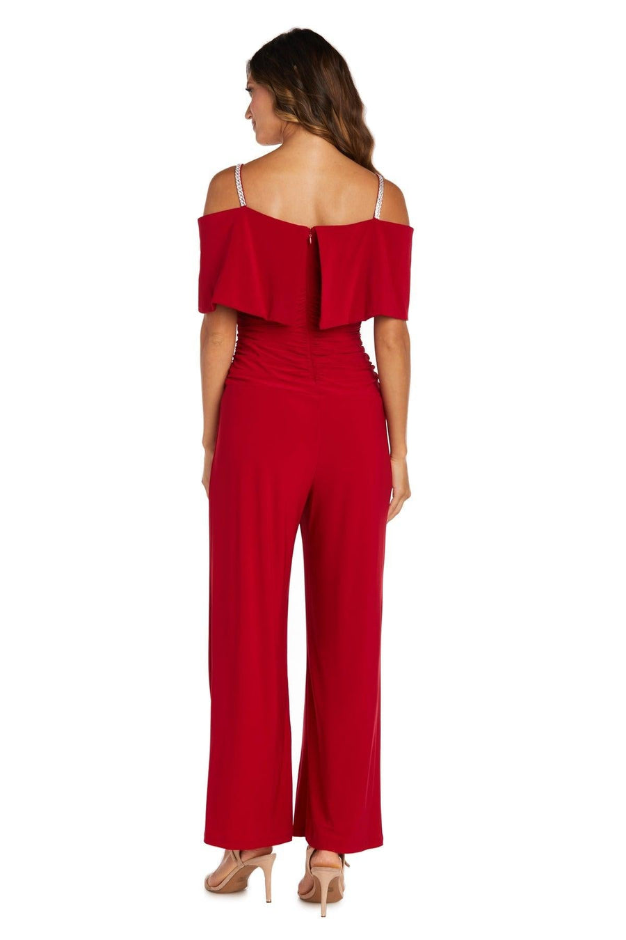 R&M Richards Petite Off Shoulder Jumpsuit 5982P - The Dress Outlet