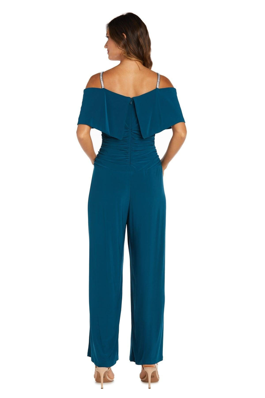 R&M Richards Petite Off Shoulder Jumpsuit 5982P - The Dress Outlet