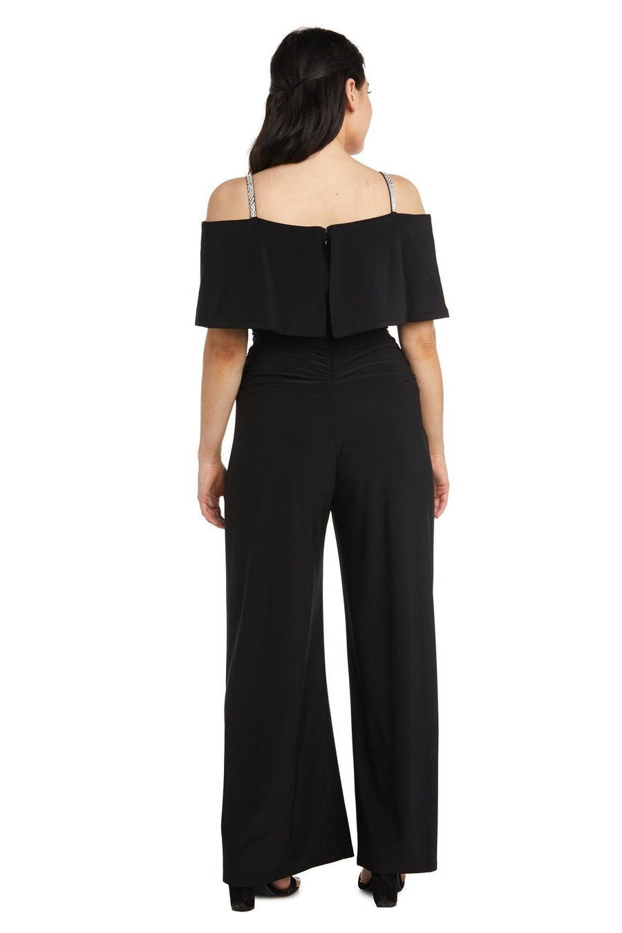 R&M Richards Petite Off Shoulder Jumpsuit 5982P - The Dress Outlet