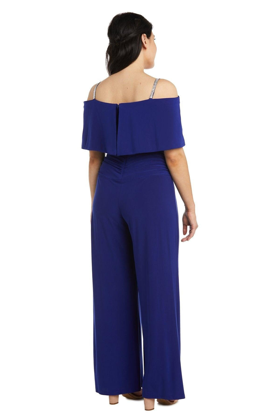 R&M Richards Petite Off Shoulder Jumpsuit 5982P - The Dress Outlet