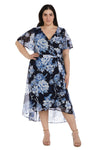 R&M Richards Plus Size Print High Low Dress 9410W - The Dress Outlet