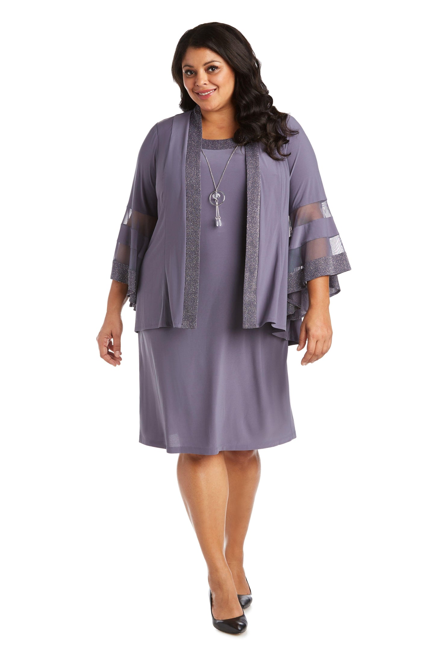 R&M Richards Plus Size Two Piece Set Jacket Dress 7005W - The Dress Outlet