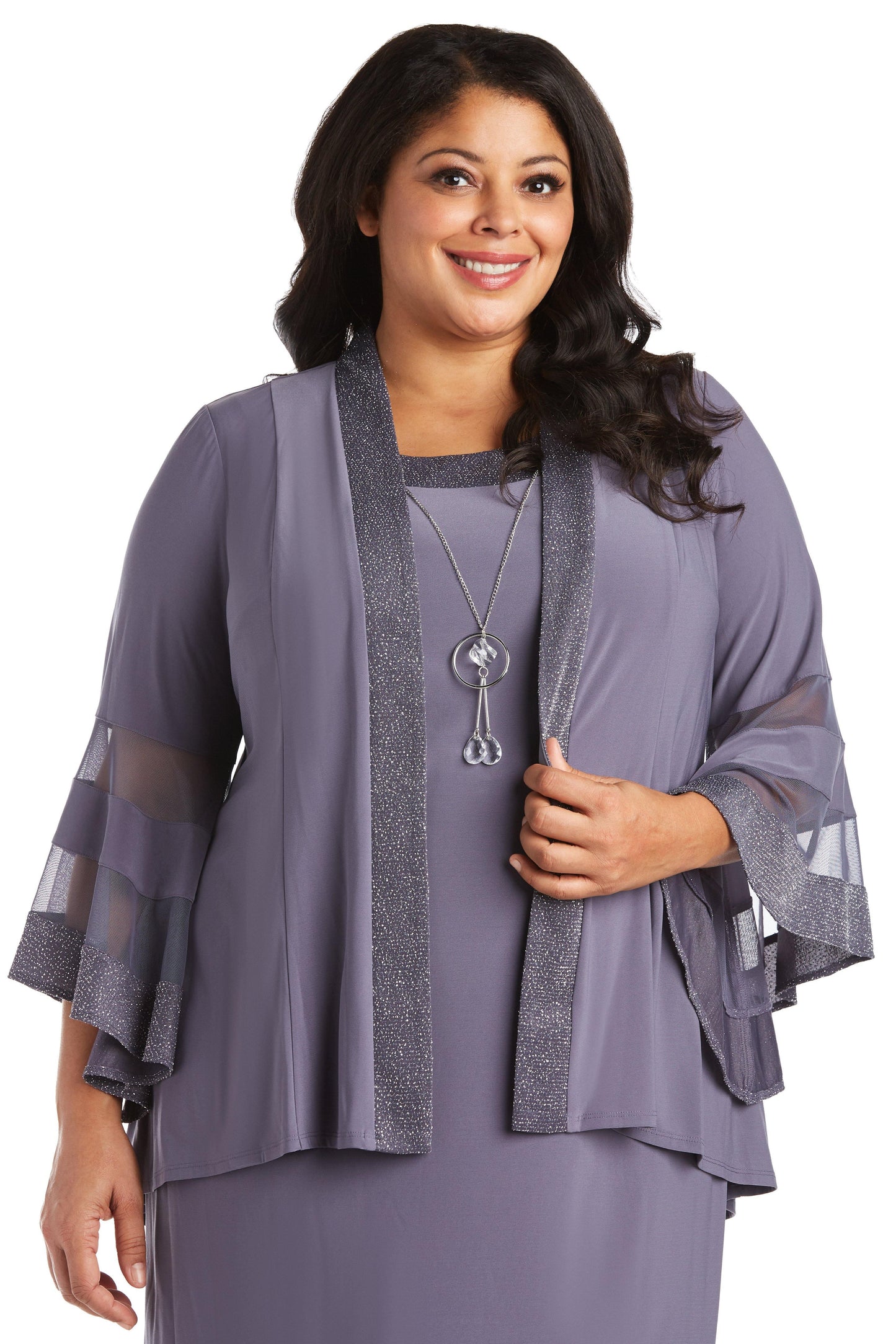 R&M Richards Plus Size Two Piece Set Jacket Dress 7005W - The Dress Outlet