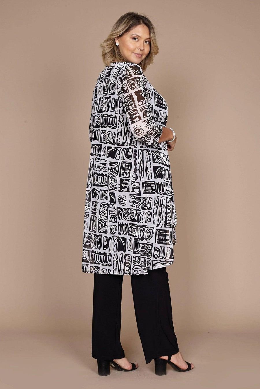 R&M Richards Printed Mesh Jacket Pant Suit Sale - The Dress Outlet