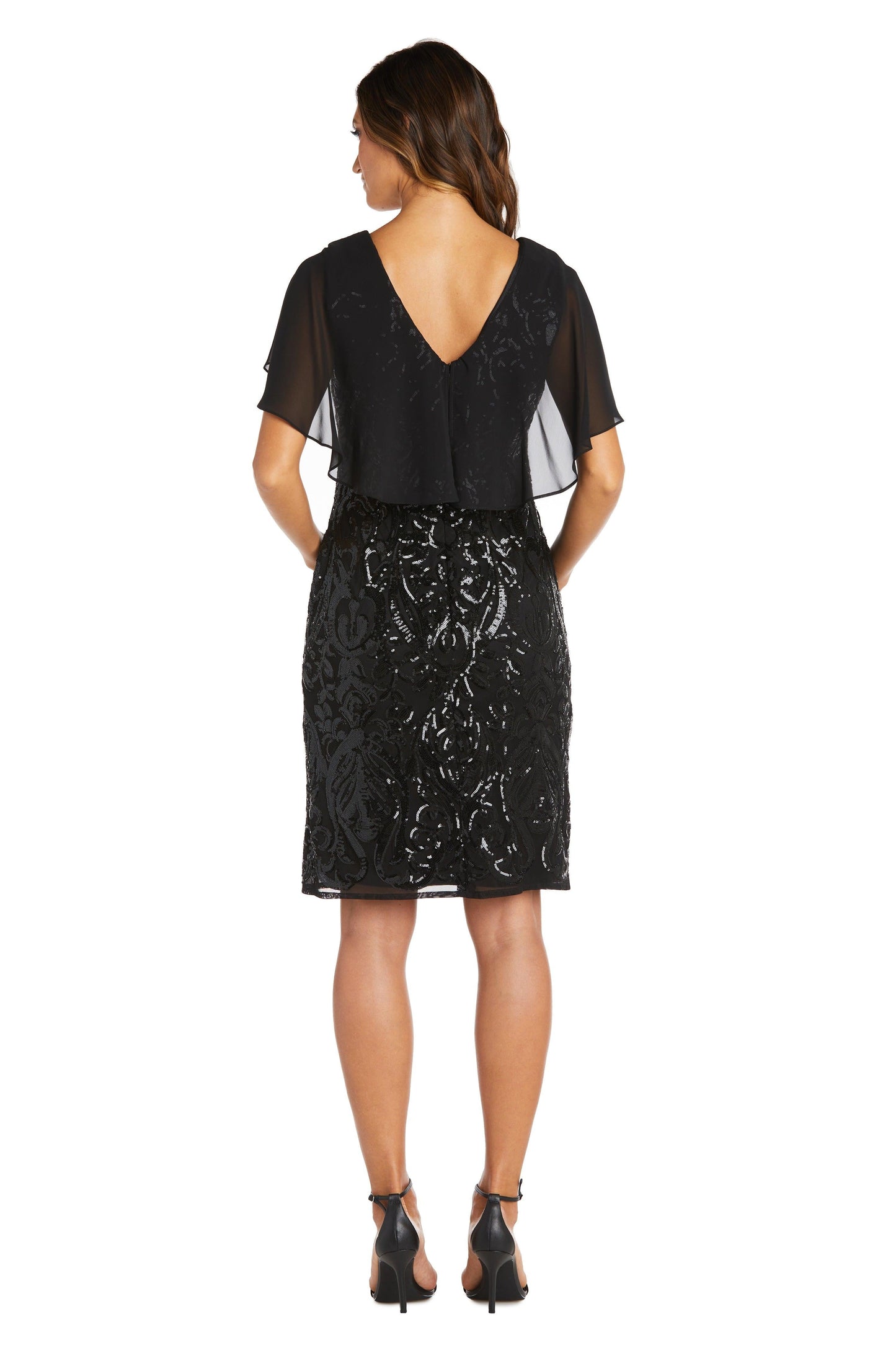 R&M Richards Short Cocktail Capelet Dress 7581 - The Dress Outlet