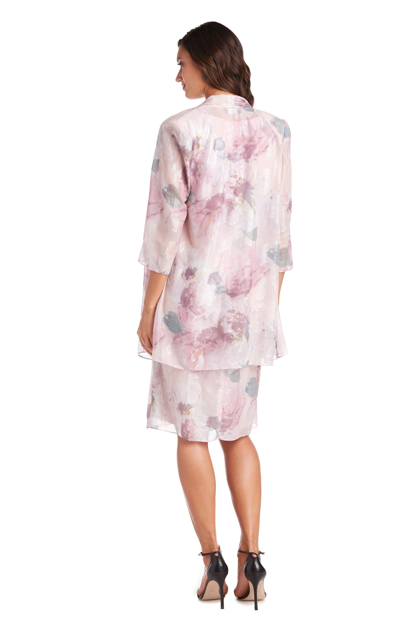 R&M Richards Short Floral Chiffon Petite Dress 7738P - The Dress Outlet