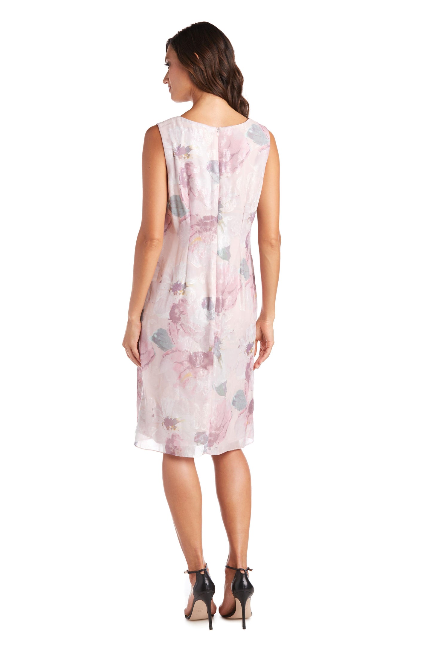 R&M Richards Short Floral Chiffon Petite Dress 7738P - The Dress Outlet