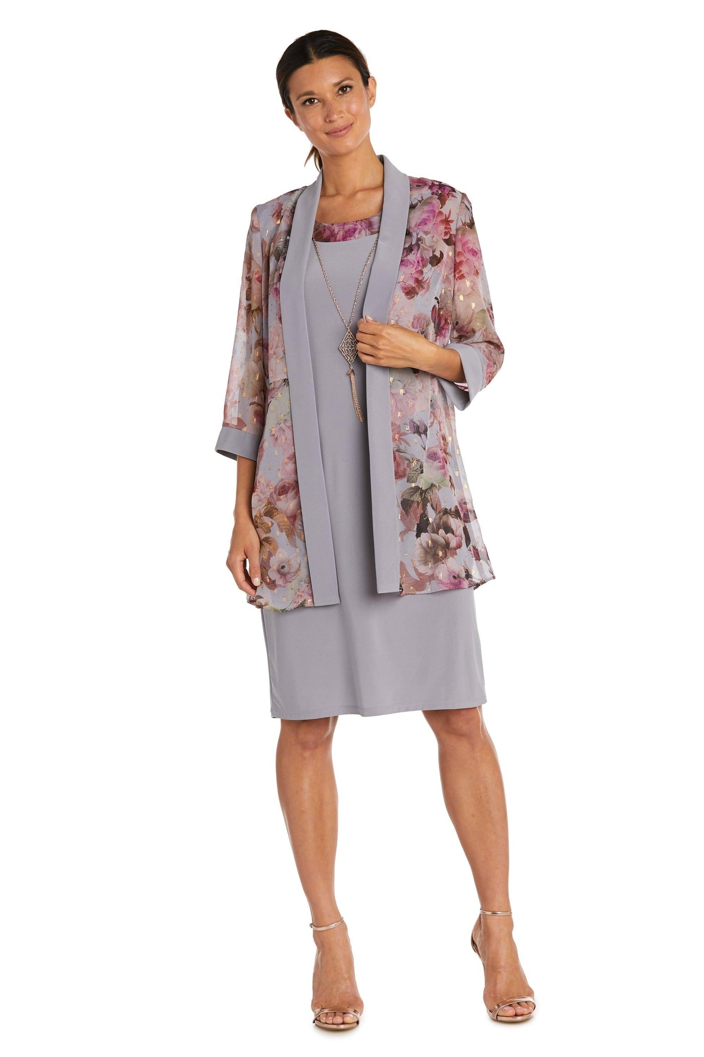 R&M Richards Short Petite Printed Jacket Dress 7659P - The Dress Outlet