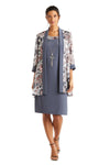 R&M Richards Short Print Satin Jacket Dress 7119 - The Dress Outlet