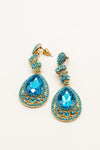 Rhinestone Encrust Diamante Teardrop Earrings - The Dress Outlet