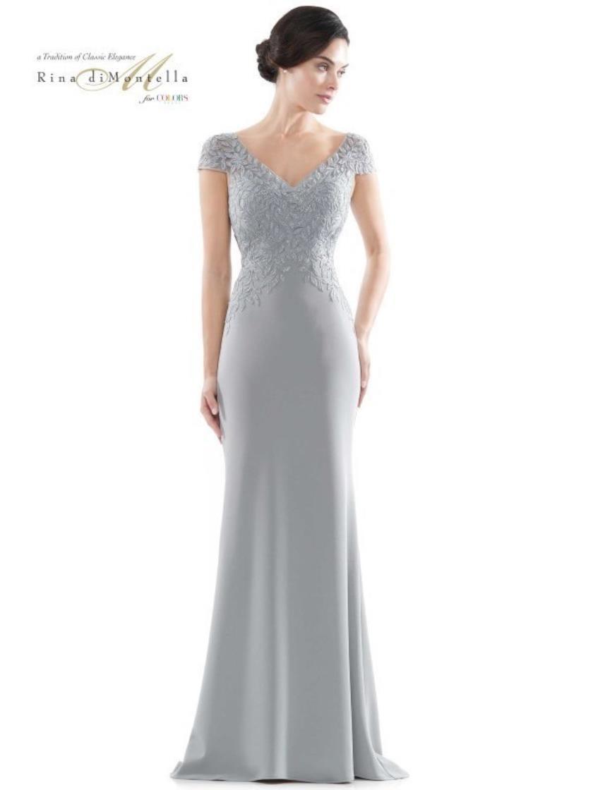 Rina di Montella Formal Beaded Long Dress 2718 - The Dress Outlet