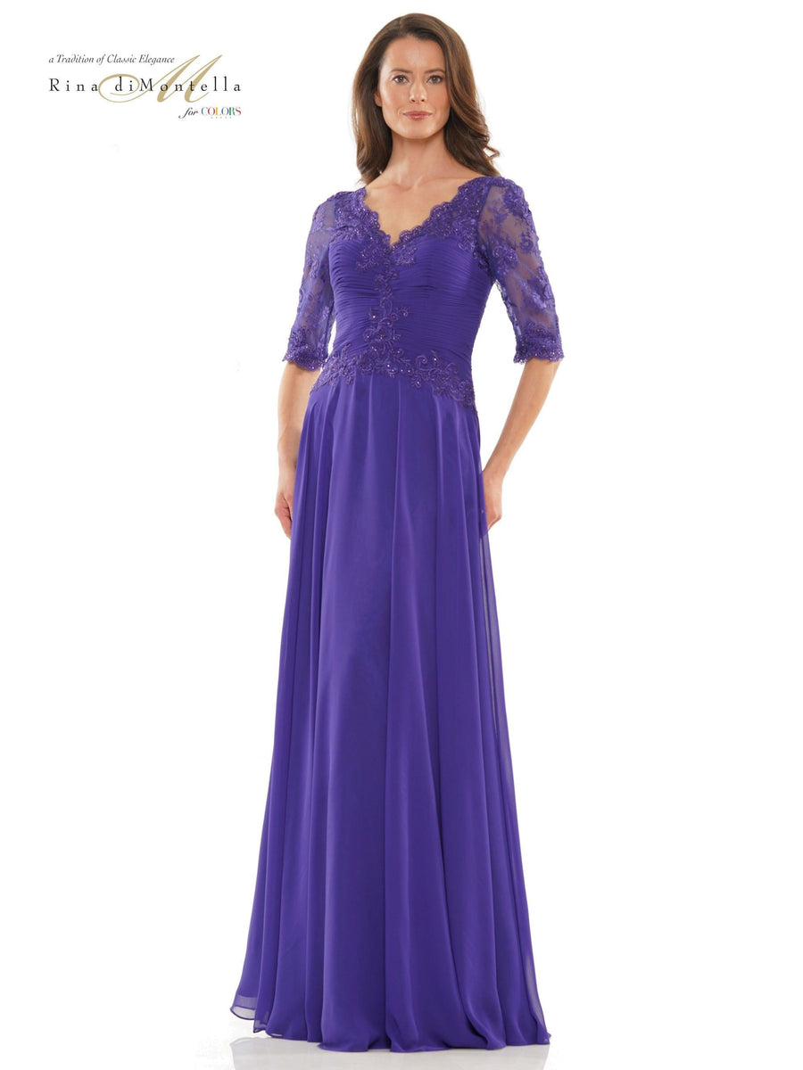 Rina di Montella Long Mother of the Bride Gown 2760 - The Dress Outlet