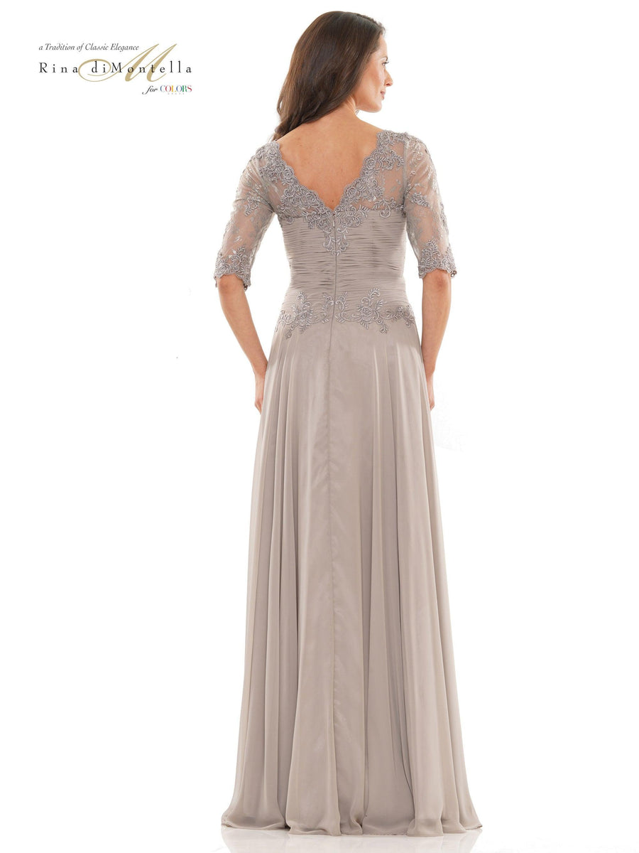 Rina di Montella Long Mother of the Bride Gown 2760 - The Dress Outlet