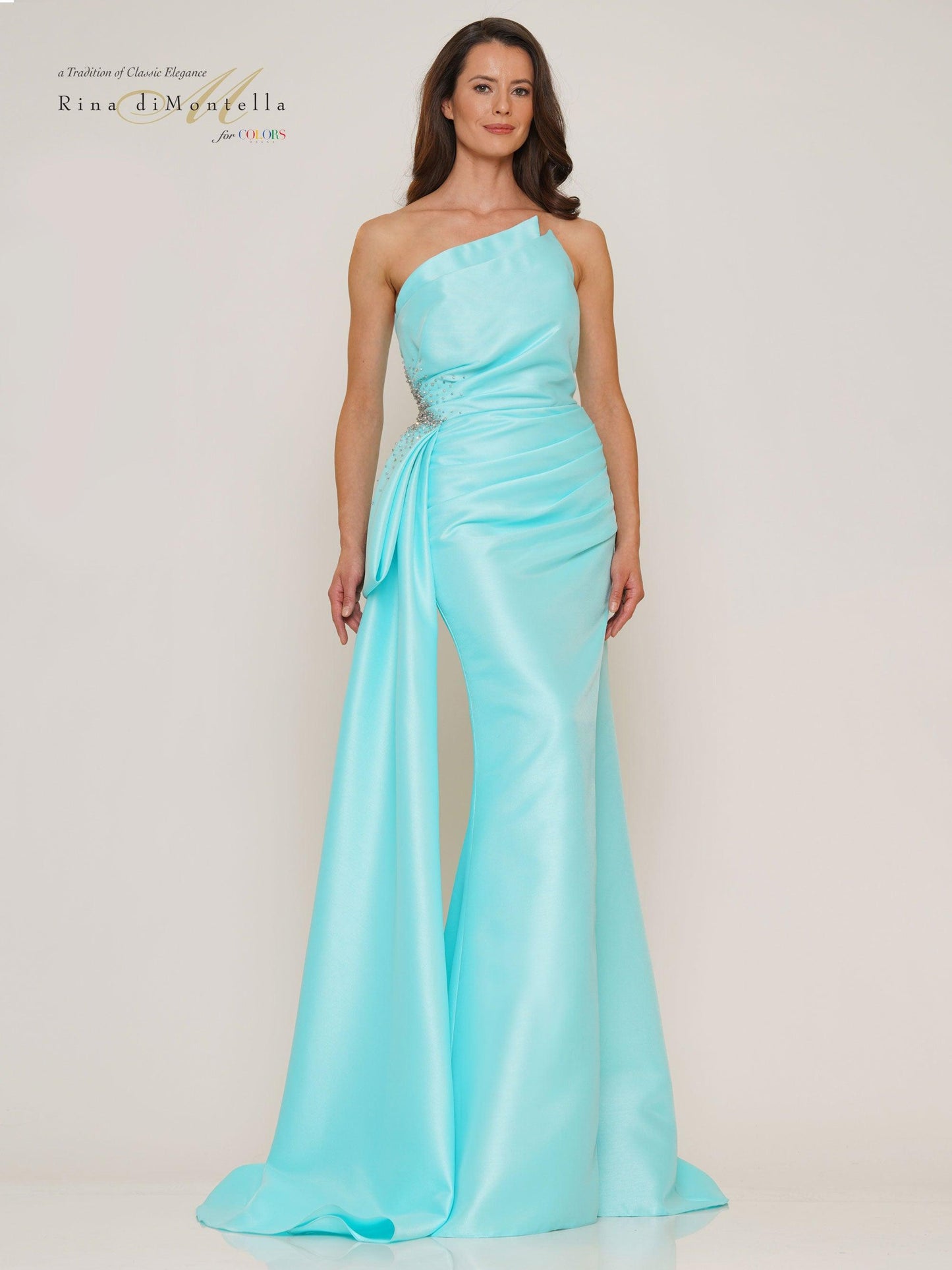 Rina di Montella Long Strapless Formal Dress 2750 - The Dress Outlet