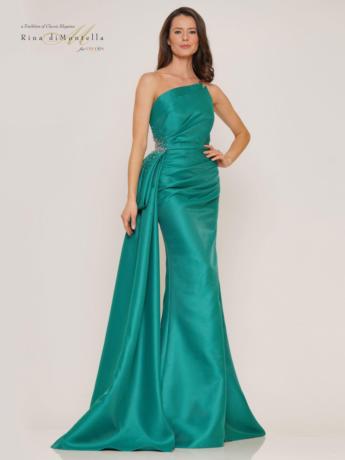 Rina di Montella Long Strapless Formal Dress 2750 - The Dress Outlet