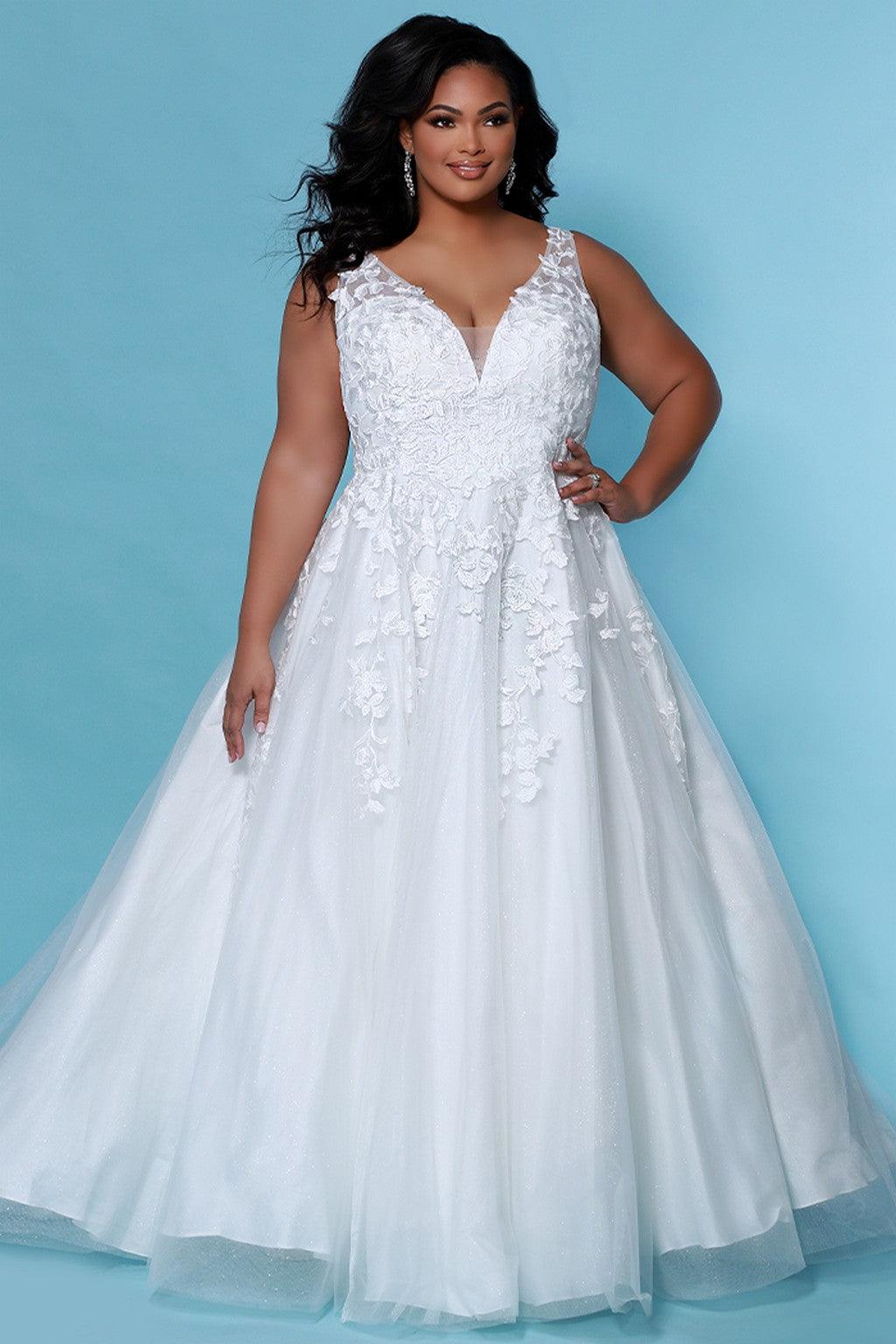 Wedding Dresses Plus Size Long Sleeveless Wedding Dress Ivory