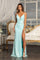 Sequin Mermaid Long Prom Dress Aqua