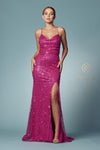 Sexy Fit and Flare Long Prom Dress - The Dress Outlet