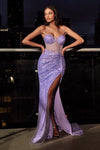 Sexy Strapless Long Shimmering Prom Dress Lilac